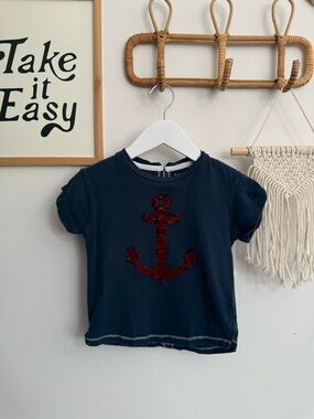 Hatley - size 4 sequins anchor tee